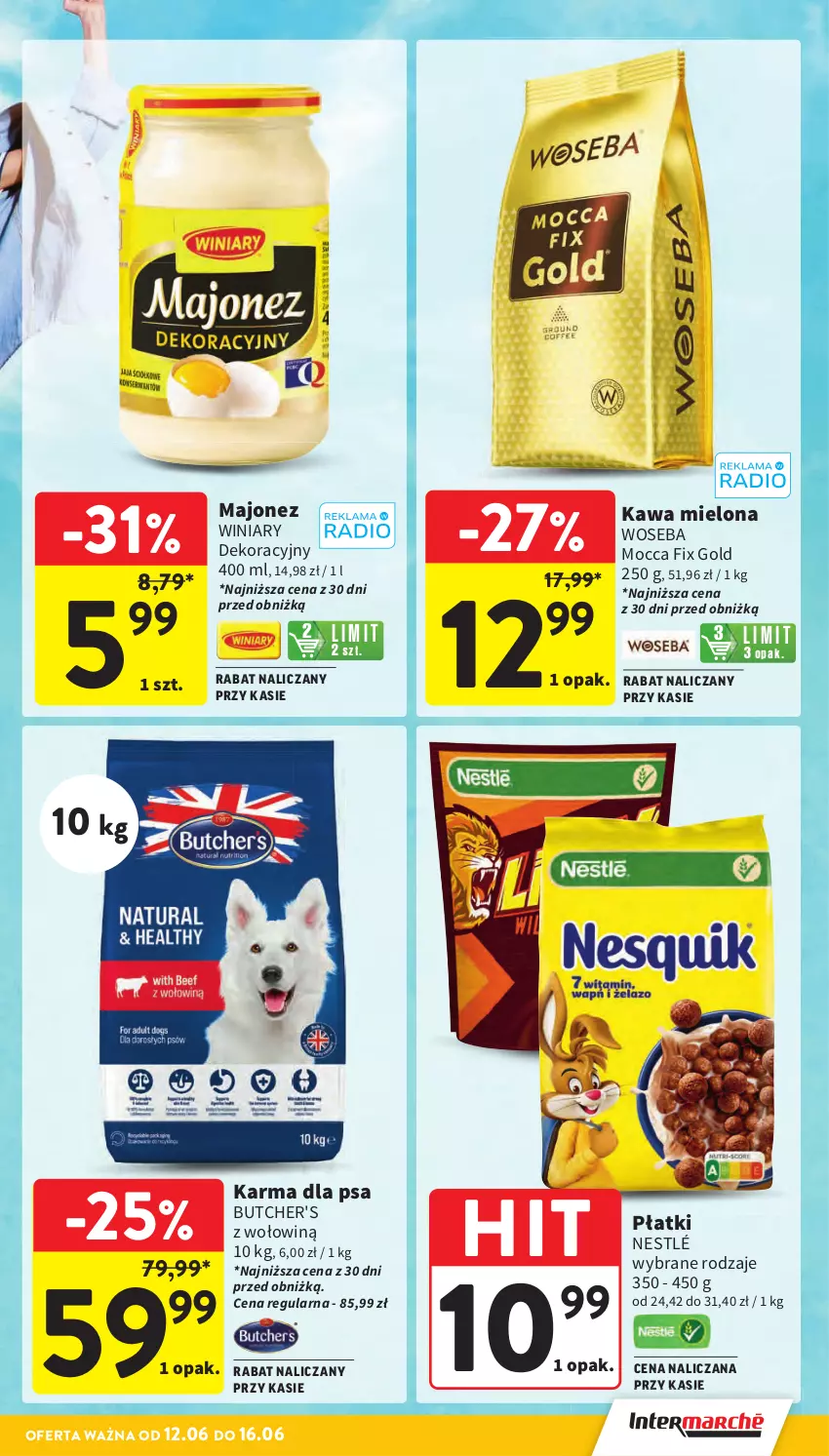Gazetka promocyjna Intermarche - Gazetka Intermarche - ważna 12.06 do 16.06.2025 - strona 5 - produkty: Butcher's, Kawa, Kawa mielona, Majonez, Mocca Fix Gold, Nestlé, Winiary, Woseba
