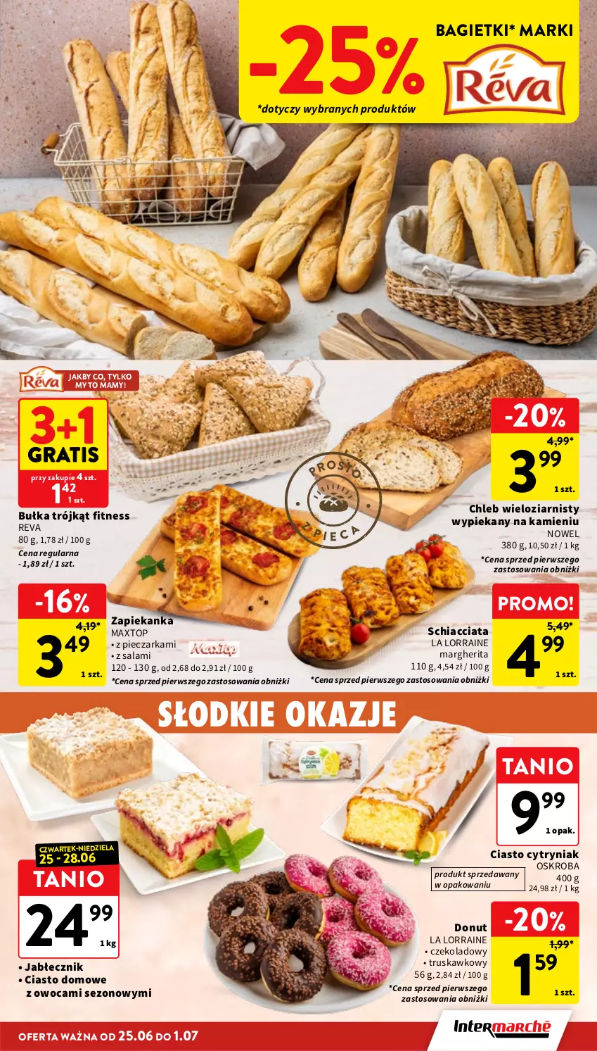 Gazetka promocyjna Intermarche - Gazetka Intermarche - ważna 25.06 do 01.07.2026 - strona 19 - produkty: Bułka, Chia, Chleb, Chleb wieloziarnisty, Donut, Gra, Piec, Pieczarka, Salami, Top, Zapiekanka