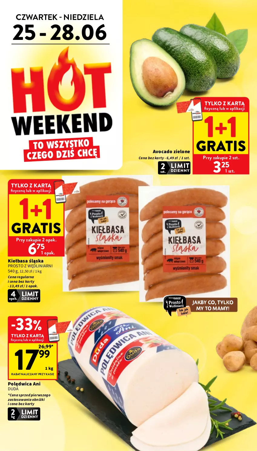 Gazetka promocyjna Intermarche - Gazetka Intermarche - ważna 25.06 do 01.07.2026 - strona 2 - produkty: Avocado, Duda, Gra, Kiełbasa, Kiełbasa śląska, Polędwica