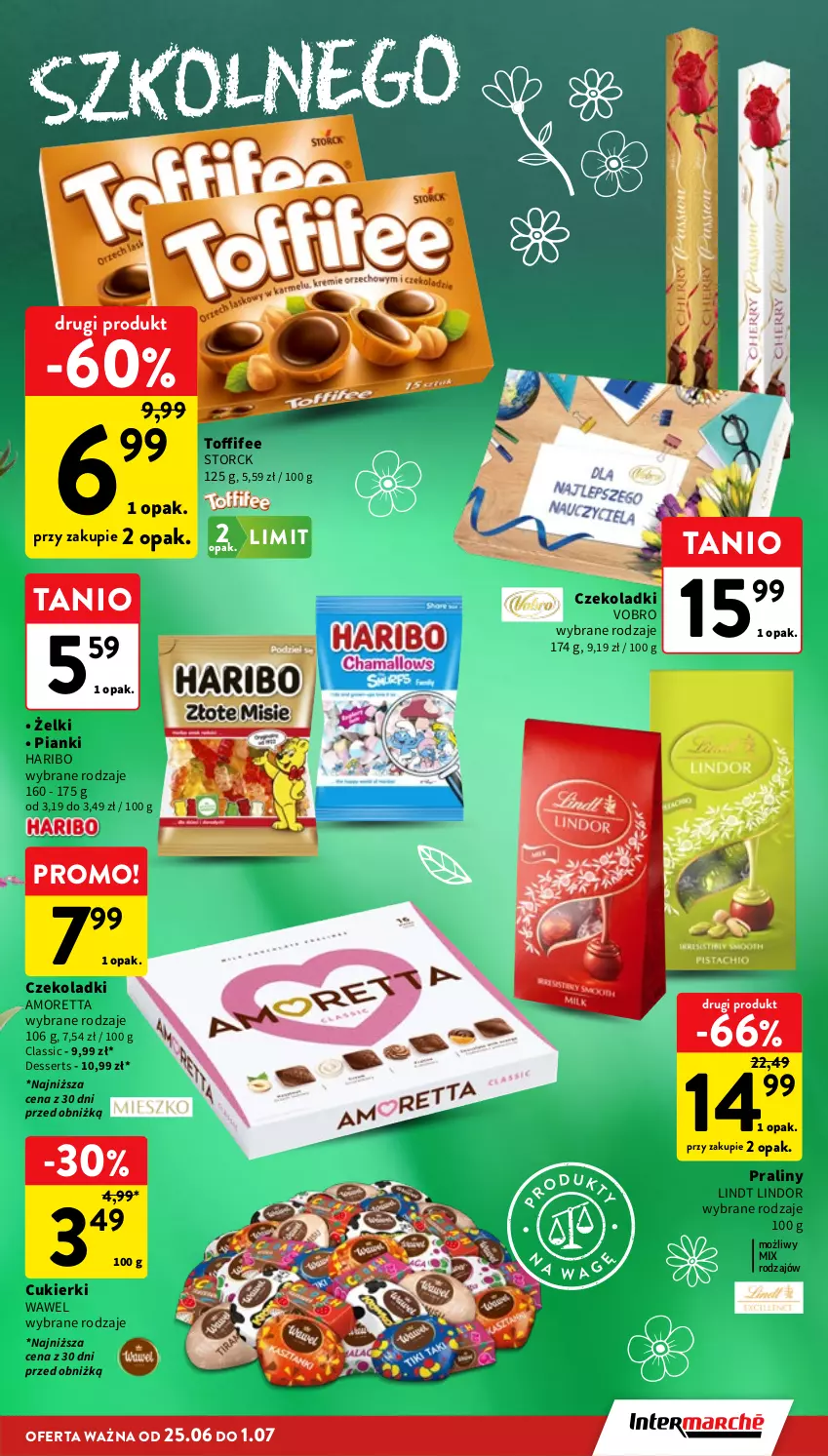 Gazetka promocyjna Intermarche - Gazetka Intermarche - ważna 25.06 do 01.07.2026 - strona 23 - produkty: Cukier, Cukierki, Haribo, Lindor, Lindt, Praliny, Ser, Wawel