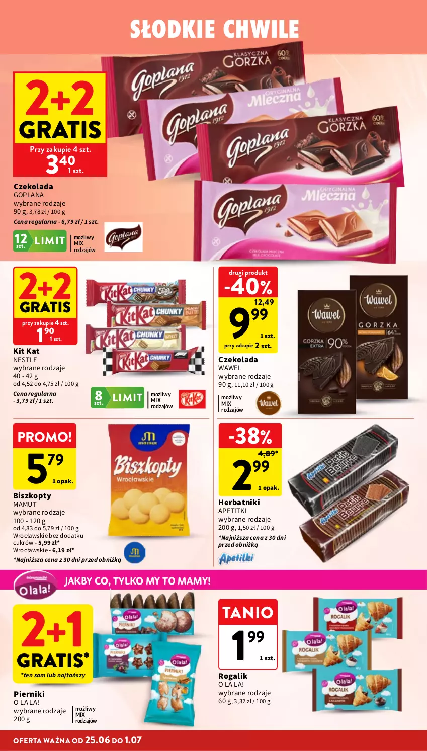 Gazetka promocyjna Intermarche - Gazetka Intermarche - ważna 25.06 do 01.07.2026 - strona 26 - produkty: Biszkopty, Czekolada, Goplana, Gra, Herbatniki, Kit Kat, LANA, Piernik, Rogal, Wawel