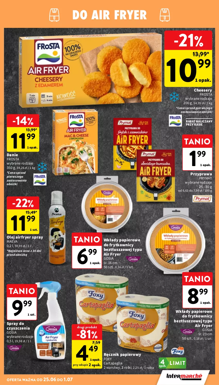 Gazetka promocyjna Intermarche - Gazetka Intermarche - ważna 25.06 do 01.07.2026 - strona 29 - produkty: Foxy, Frosta, Olej, Papier, Prymat, Ręcznik, Rolki, Ser, Spray do czyszczenia