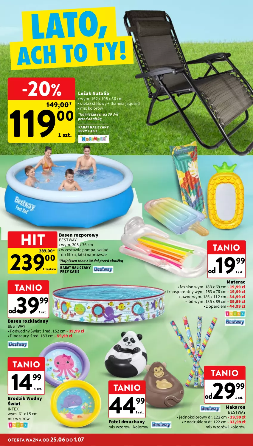 Gazetka promocyjna Intermarche - Gazetka Intermarche - ważna 25.06 do 01.07.2026 - strona 40 - produkty: Brodzik, Dinozaur, Fa, Fotel, Makaron, Materac, Por, Tera, Tran