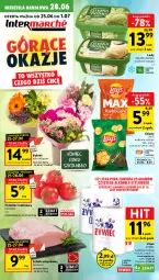 Gazetka promocyjna Intermarche - Gazetka Intermarche - Gazetka - ważna od 01.07 do 01.07.2026 - strona 1 - produkty: Piwo, Chipsy, Lody, Schab wieprzowy, Zielona Budka, Bukiet, Lay’s, Pomidor malinowy