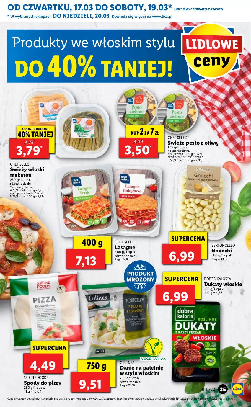 Gazetka promocyjna Lidl - GAZETKA - ważna 17.03 do 20.03.2022 - strona 25 - produkty: Gnocchi, Lasagne, Makaron, Pesto