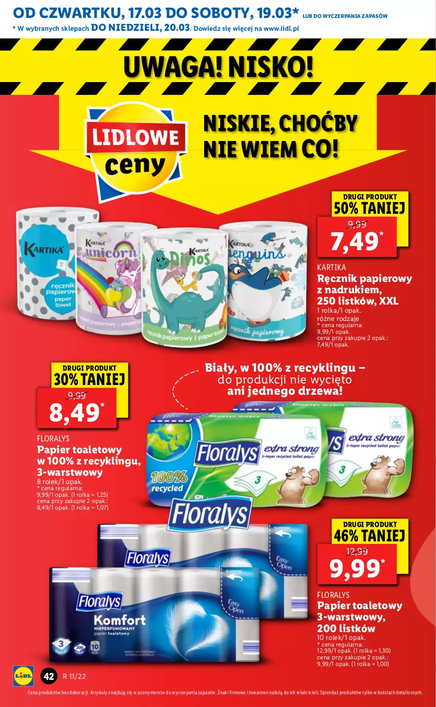 Gazetka promocyjna Lidl - GAZETKA - ważna 17.03 do 20.03.2022 - strona 42 - produkty: Flora, Papier, Papier toaletowy, Ręcznik, Waga