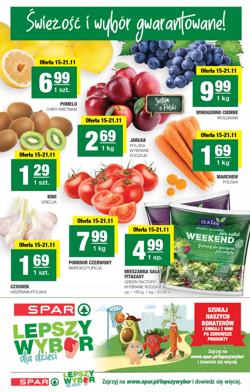 Gazetka promocyjna Spar - Spar - ważna 13.11 do 23.11.2023 - strona 2 - produkty: Czosnek, Fa, Pomelo, Teva, Wino