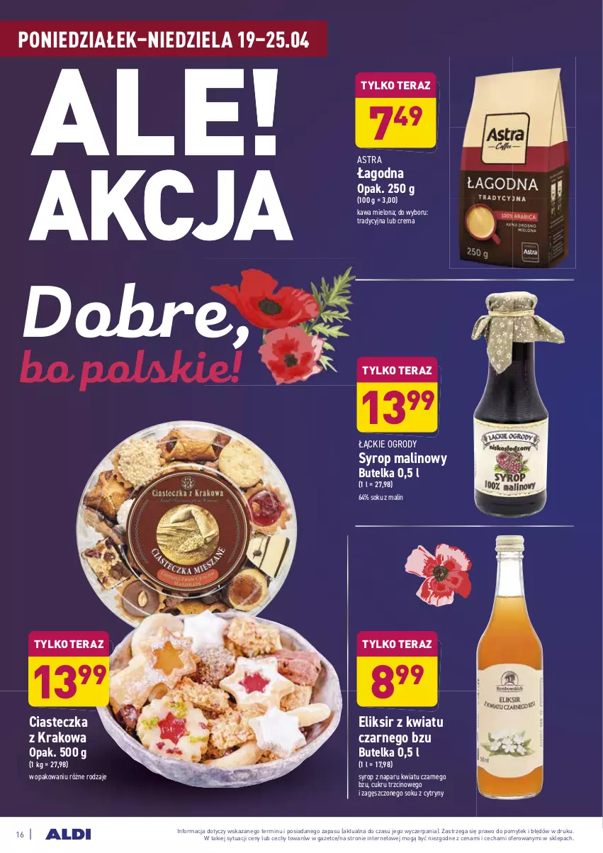 Gazetka promocyjna Aldi - Ale akcja - ważna 19.04 do 25.04.2021 - strona 16 - produkty: Cytryny, Kawa, Kawa mielona, Sok, Syrop, Tera