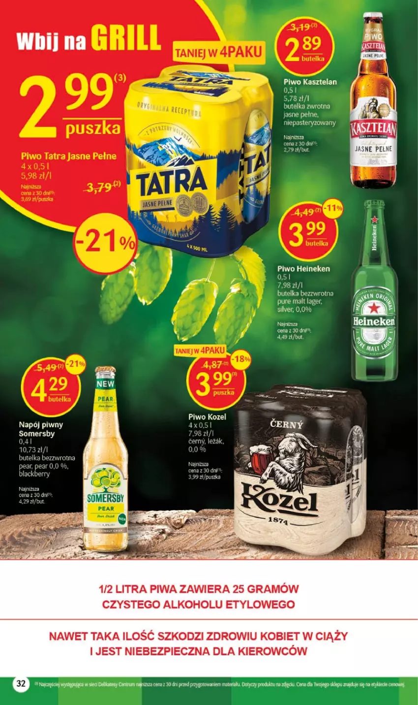 Gazetka promocyjna Delikatesy Centrum - Gazetka DC16 - ważna 27.04 do 03.05.2023 - strona 32 - produkty: Gra, Heineken, Kasztelan, Kozel, Lack, Napój, Piec, Piwa, Piwo, Pur, Rum