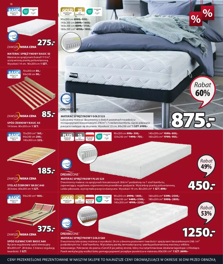 Gazetka promocyjna Jysk - Oferta tygodnia - ważna 21.06 do 25.07.2023 - strona 19 - produkty: Fa, Kokos, Materac, Materac sprężynowy, Pasek, Pokrowiec, Sok, Spód elewacyjny, Spód żebrowy, Tera