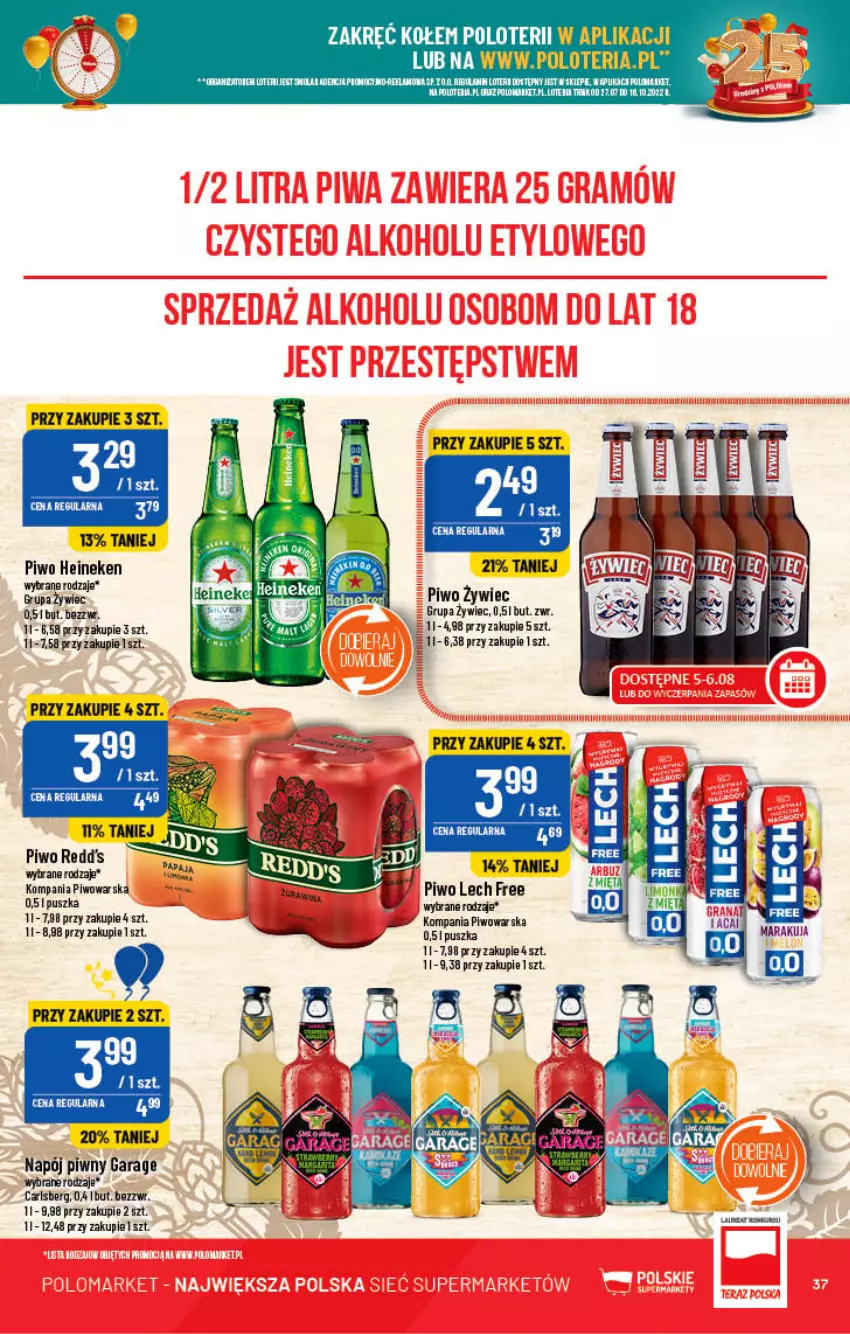 Gazetka promocyjna PoloMarket - Gazetka pomocyjna - ważna 03.08 do 09.08.2022 - strona 37 - produkty: Carlsberg, Heineken, Napój, Piwo