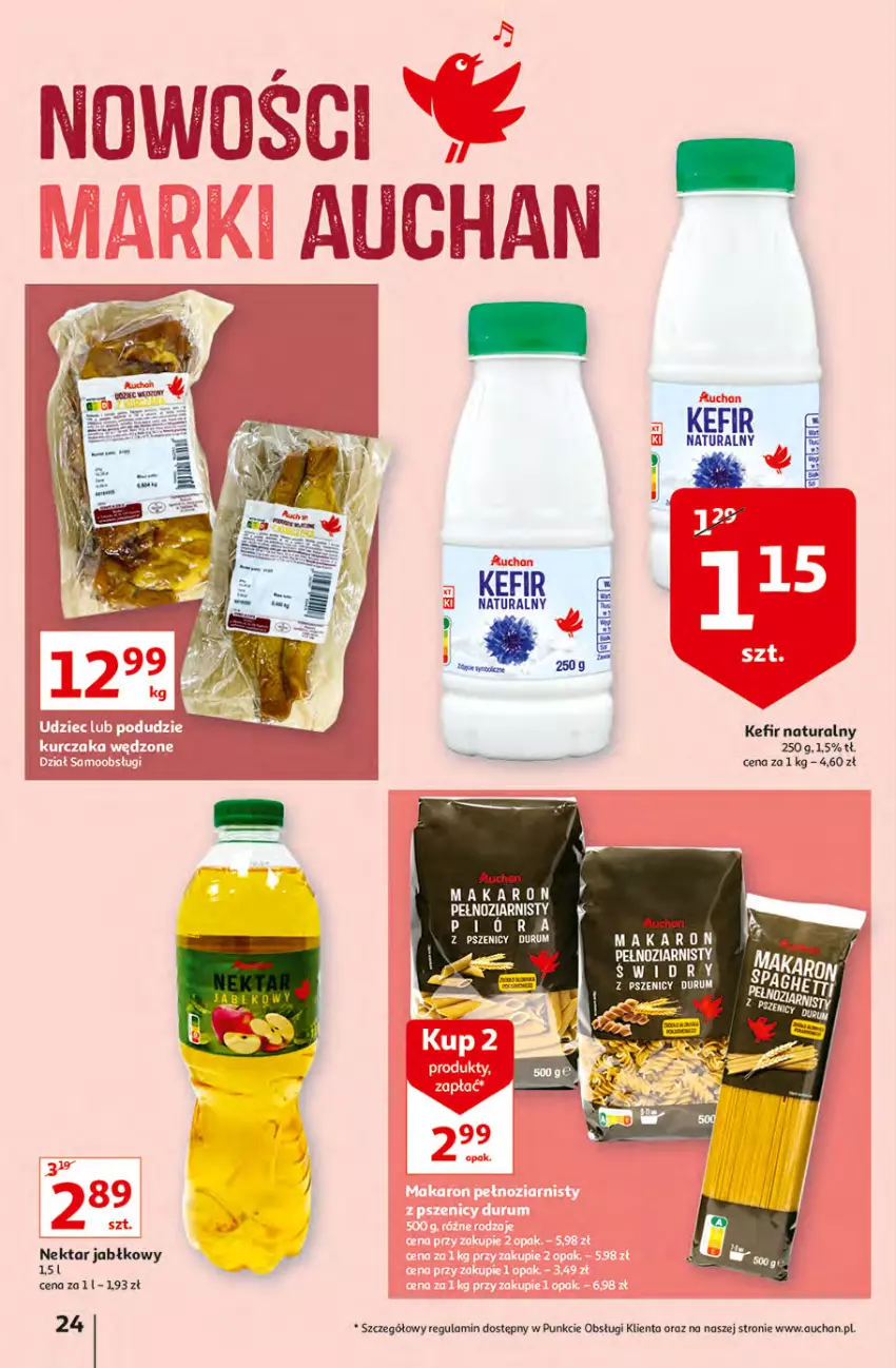 Gazetka promocyjna Auchan - Małe Ceny Hipermarkety - ważna 04.01 do 12.01.2022 - strona 24 - produkty: Kefir, Kefir naturalny, Makaron, Nektar, Rum