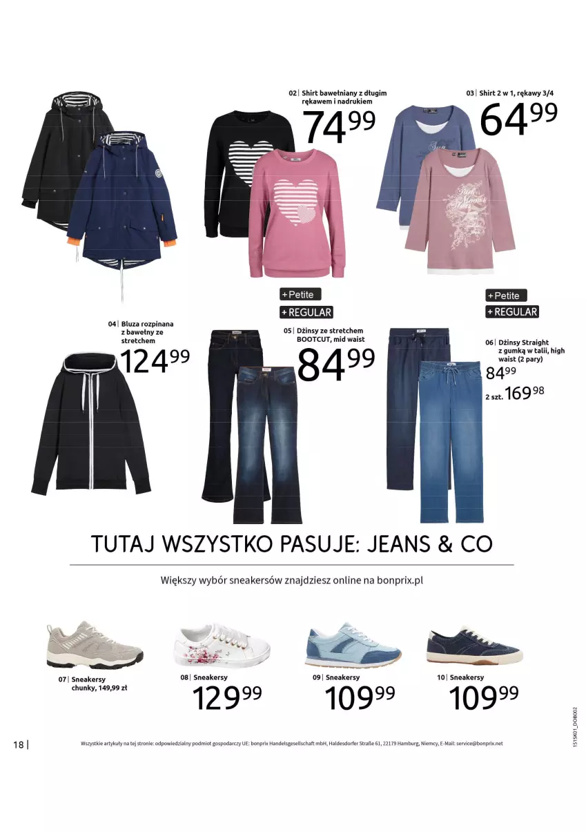 Gazetka promocyjna Bonprix - DŻINSOWE TRENDY - ważna 24.01 do 20.03.2025 - strona 20 - produkty: Bluza, Dżinsy, Ser, Sneakersy