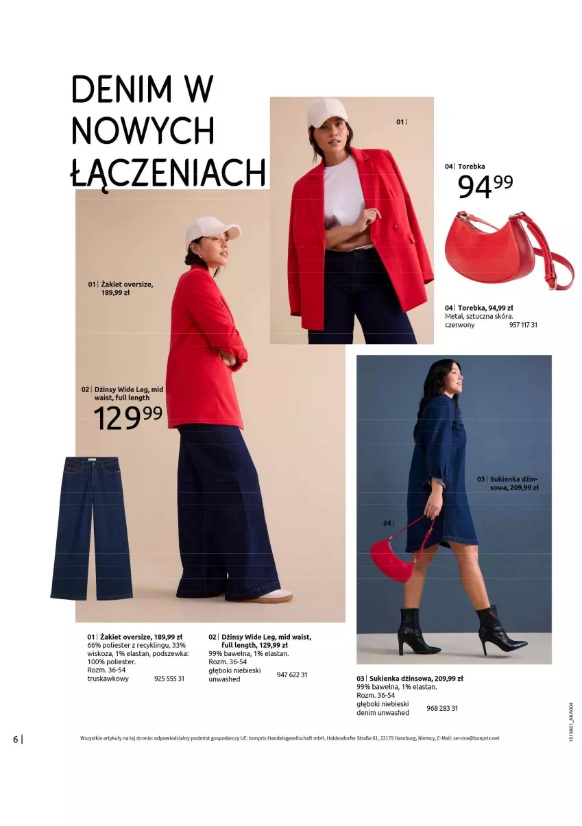 Gazetka promocyjna Bonprix - DŻINSOWE TRENDY - ważna 24.01 do 20.03.2025 - strona 8 - produkty: Dżinsy, Ser, Sukienka, Torebka, Wełna