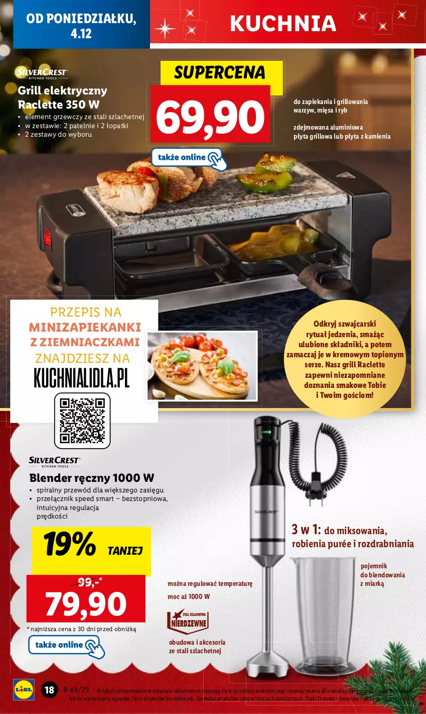 Gazetka promocyjna Lidl - GAZETKA - ważna 04.12 do 09.12.2023 - strona 22 - produkty: Blender, Blender ręczny, Grill, Kuchnia, Płyta, Pojemnik, Przewód, Pur, Top