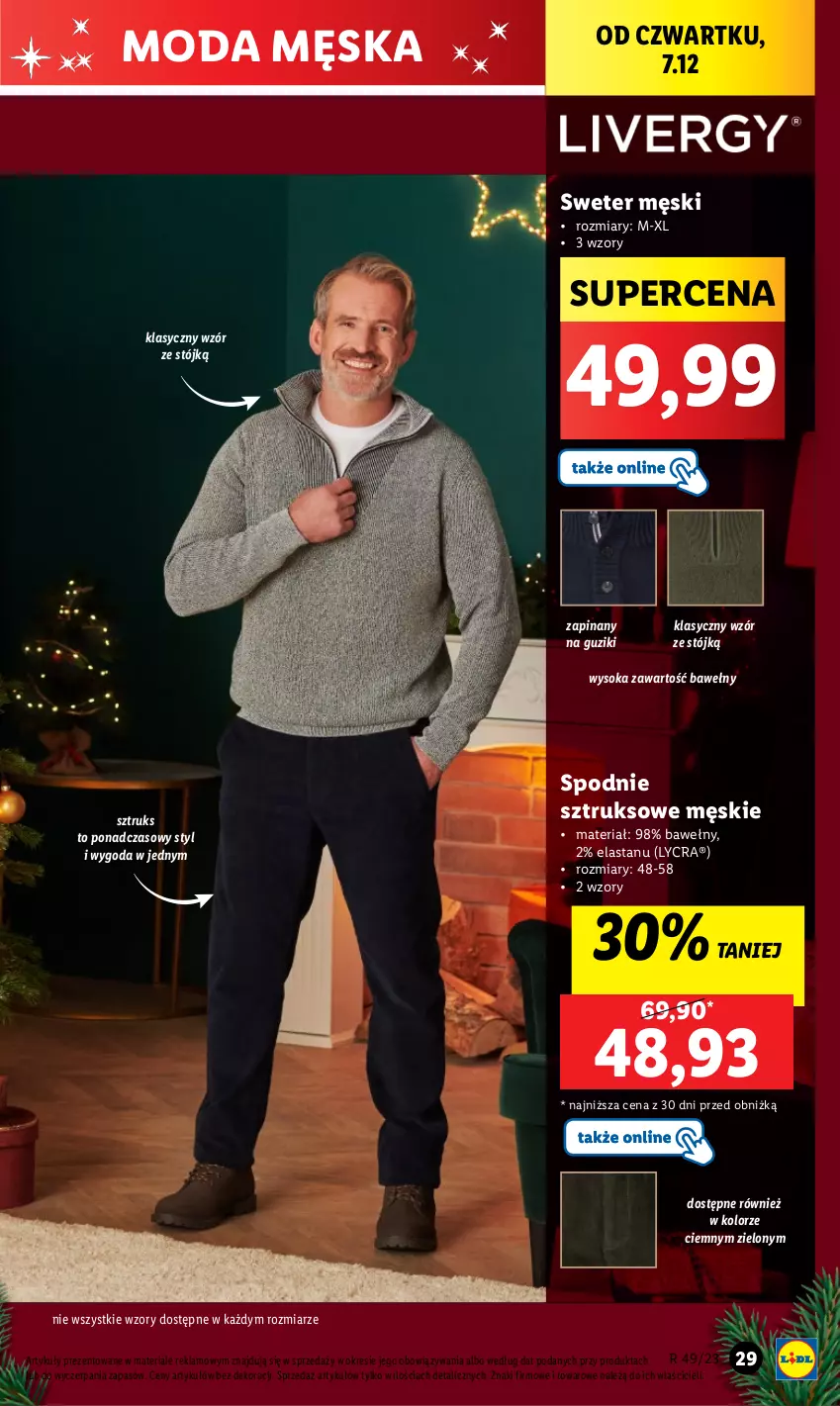 Gazetka promocyjna Lidl - GAZETKA - ważna 04.12 do 09.12.2023 - strona 33 - produkty: Moda, Sok, Spodnie, Spodnie sztruksowe, Sweter