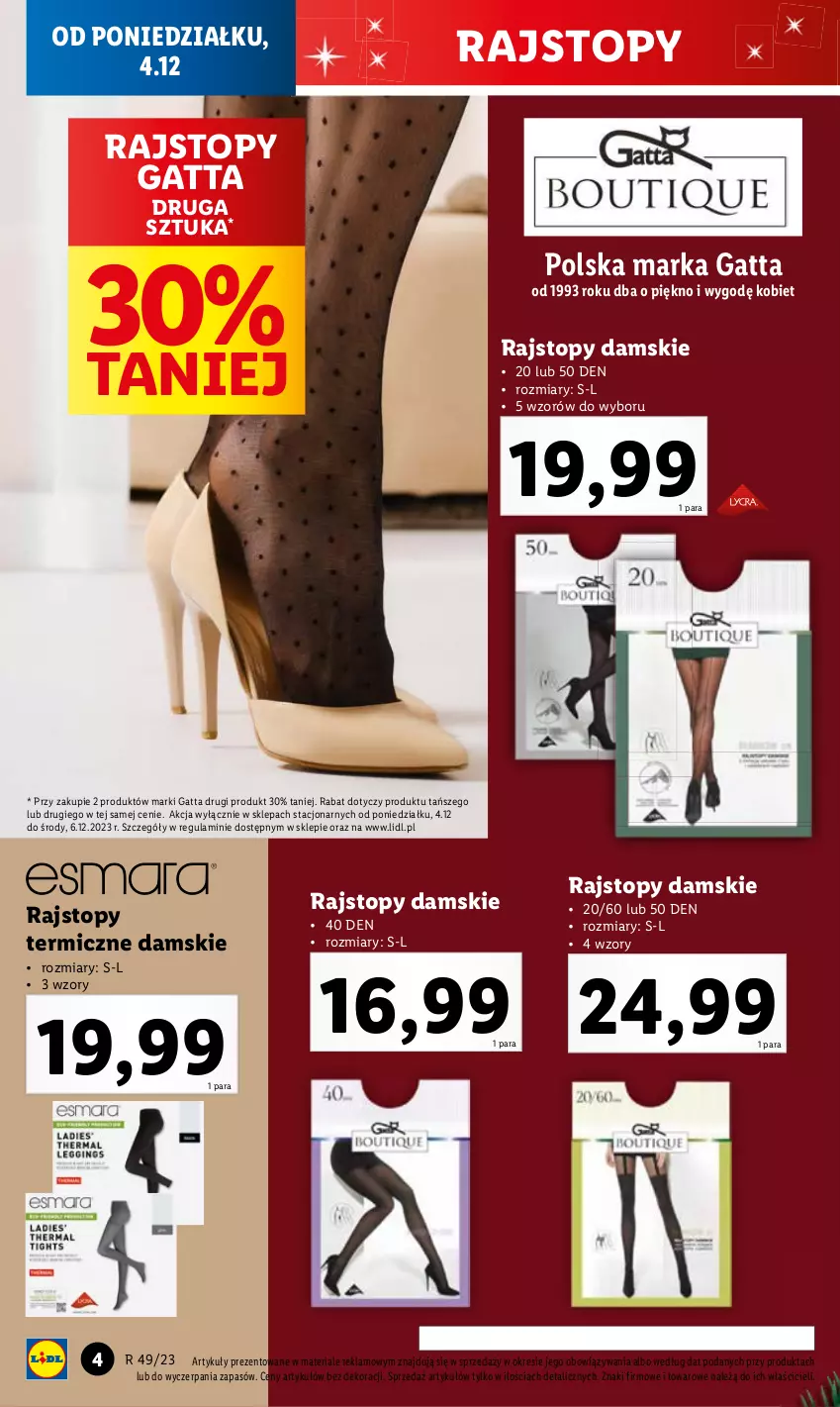 Gazetka promocyjna Lidl - GAZETKA - ważna 04.12 do 09.12.2023 - strona 6 - produkty: Gatta, Rajstopy, Top