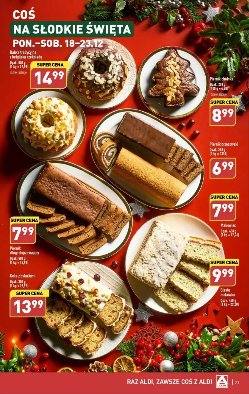 Gazetka promocyjna Aldi - ważna 18.12 do 23.12.2023 - strona 14 - produkty: Ba!, Babka, Choinka, Fa, Inka, Makowiec, Piernik, Ryż