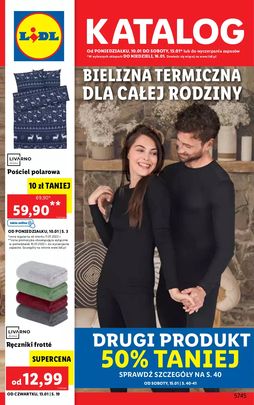 Gazetka promocyjna Lidl - GAZETKA - ważna 10.01 do 16.01.2022 - strona 1 - produkty: Bielizna, Pościel, Ręcznik