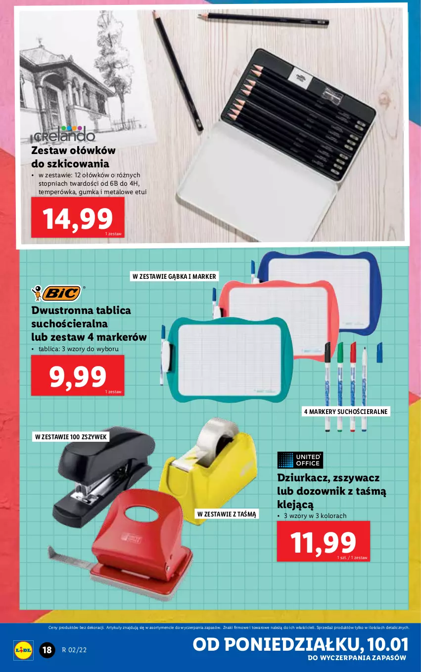 Gazetka promocyjna Lidl - GAZETKA - ważna 10.01 do 16.01.2022 - strona 18 - produkty: Dozownik, Klej, Marker, Tablica suchościeralna, Top