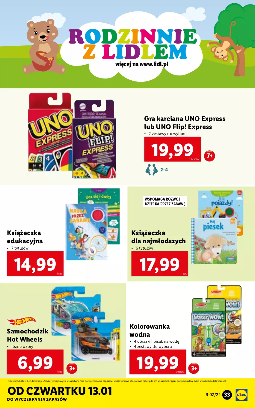 Gazetka promocyjna Lidl - GAZETKA - ważna 10.01 do 16.01.2022 - strona 33 - produkty: Chodzik, Gra, Hot Wheels, Kolorowanka, Obraz