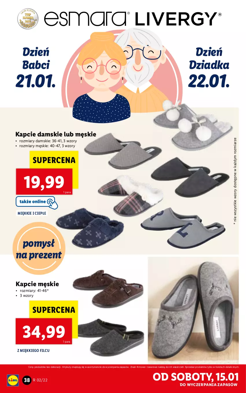 Gazetka promocyjna Lidl - GAZETKA - ważna 10.01 do 16.01.2022 - strona 38 - produkty: Kapcie