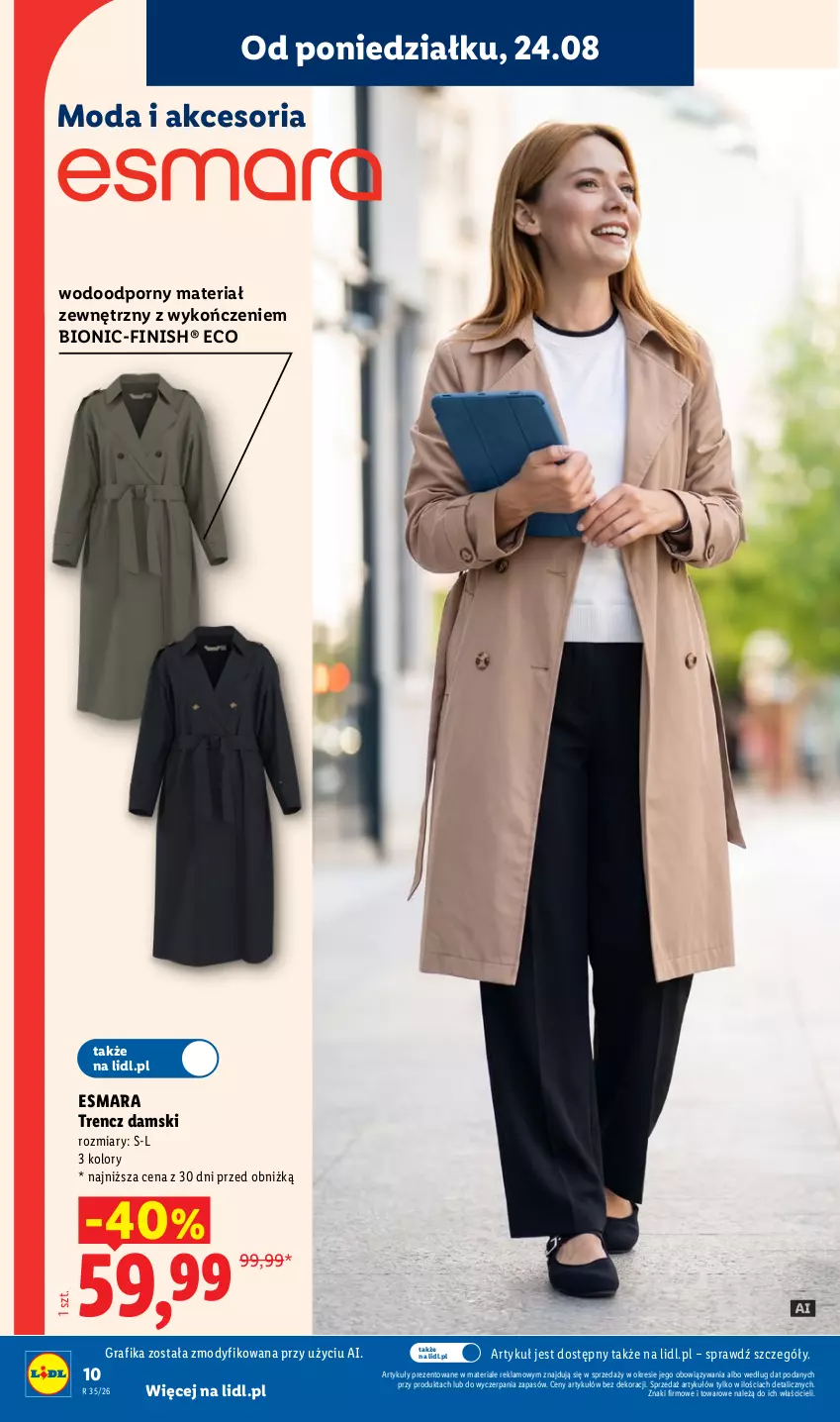 Gazetka promocyjna Lidl - Gazetka ważna od 24.08. do 30.08. - ważna 24.08 do 30.08.2026 - strona 10 - produkty: Finish, Gra, Grafika, Moda, Por, Trencz