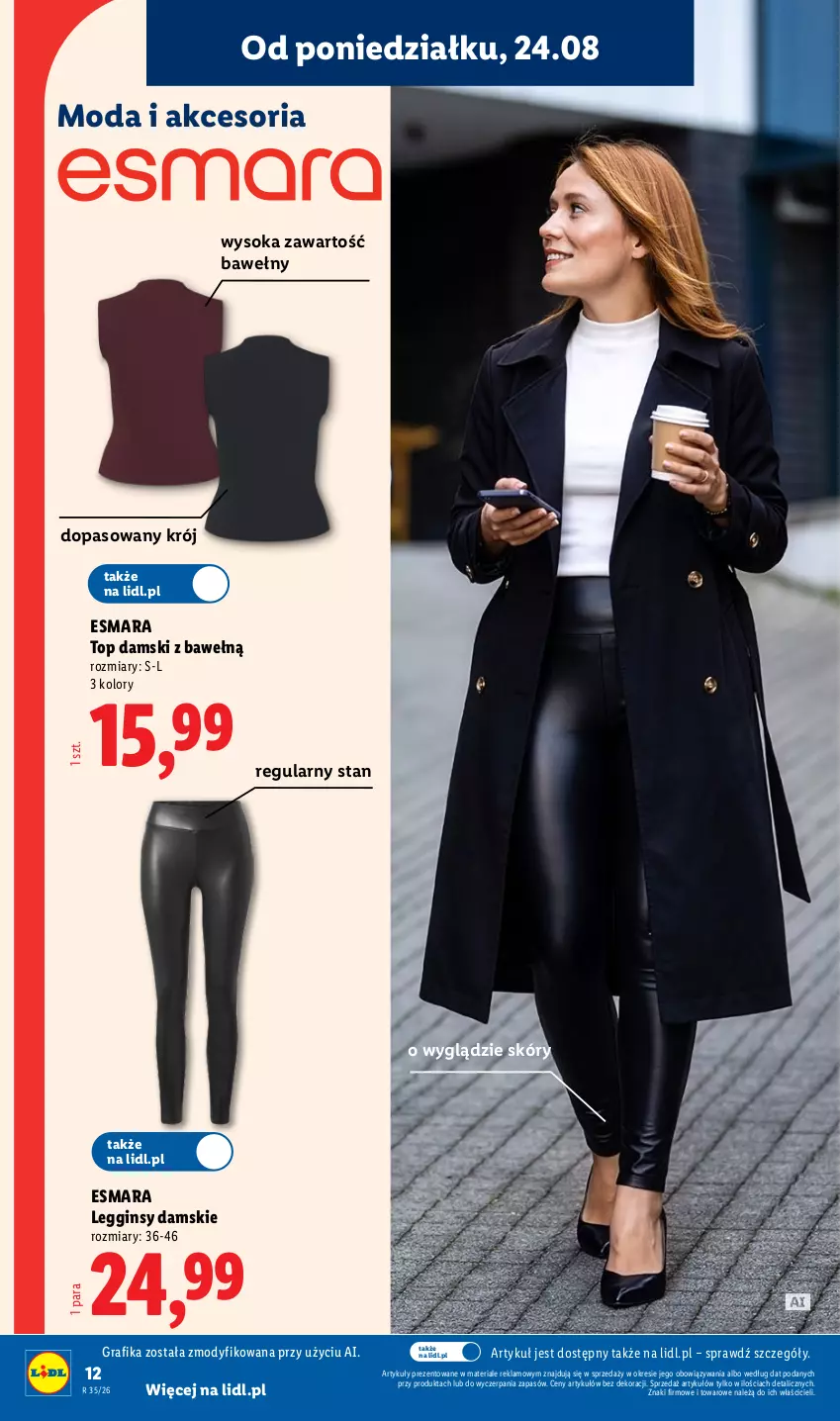Gazetka promocyjna Lidl - Gazetka ważna od 24.08. do 30.08. - ważna 24.08 do 30.08.2026 - strona 12 - produkty: Gin, Gra, Grafika, Legginsy, Moda, Sok, Top