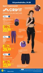 Gazetka promocyjna Lidl - Gazetka ważna od 24.08. do 30.08. - Gazetka - ważna od 30.08 do 30.08.2026 - strona 30 - produkty: Sok, Por, Gin, Telefon, Szorty, Biustonosz, Sport, Legginsy, LG