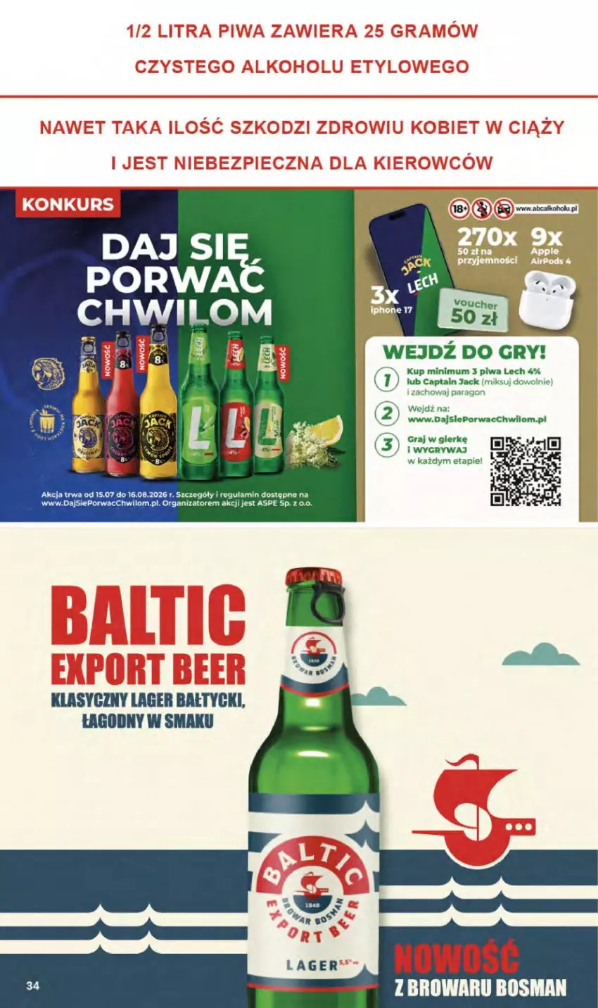 Gazetka promocyjna Delikatesy Centrum - Franczyza DC29 Czwartek - ważna 16.07 do 22.07.2026 - strona 34 - produkty: Captain Jack, Gra, Gry, Piwa, Por