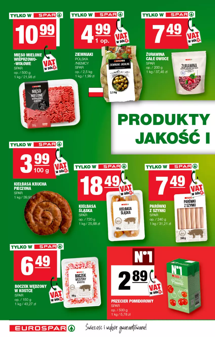 Gazetka promocyjna Spar - EuroSpar - ważna 11.09 do 21.09.2022 - strona 2 - produkty: Boczek, Kiełbasa, Kiełbasa krucha, Mięso, Mięso mielone, Owoce, Piec, Ziemniaki