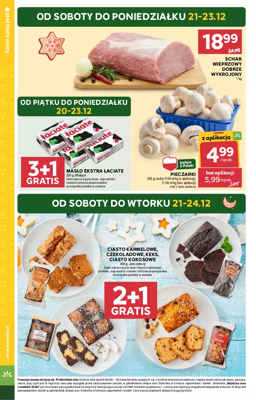 Gazetka promocyjna Stokrotka - Supermarket - ważna 19.12 do 27.12.2024 - strona 10 - produkty: Gra, Kokos, Masło, Mięso, Owoce, Piec, Por, Schab wieprzowy, Warzywa