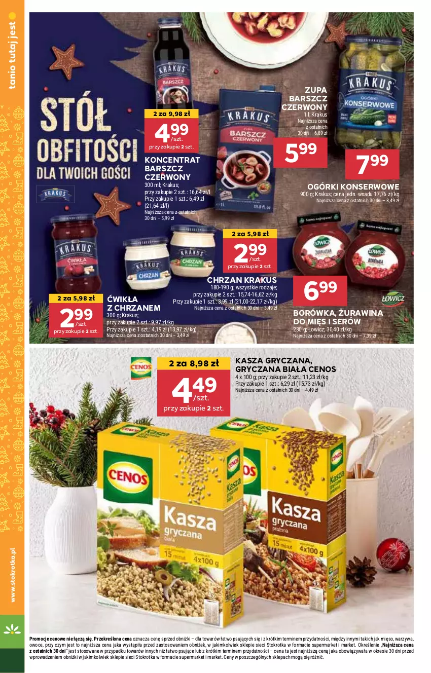 Gazetka promocyjna Stokrotka - Supermarket - ważna 19.12 do 27.12.2024 - strona 24 - produkty: Borówka, Cenos, Chrzan, Gry, Kasza, Kasza gryczana, Krakus, Mięso, Ogórki konserwowe, Owoce, Ser, Warzywa, Zupa