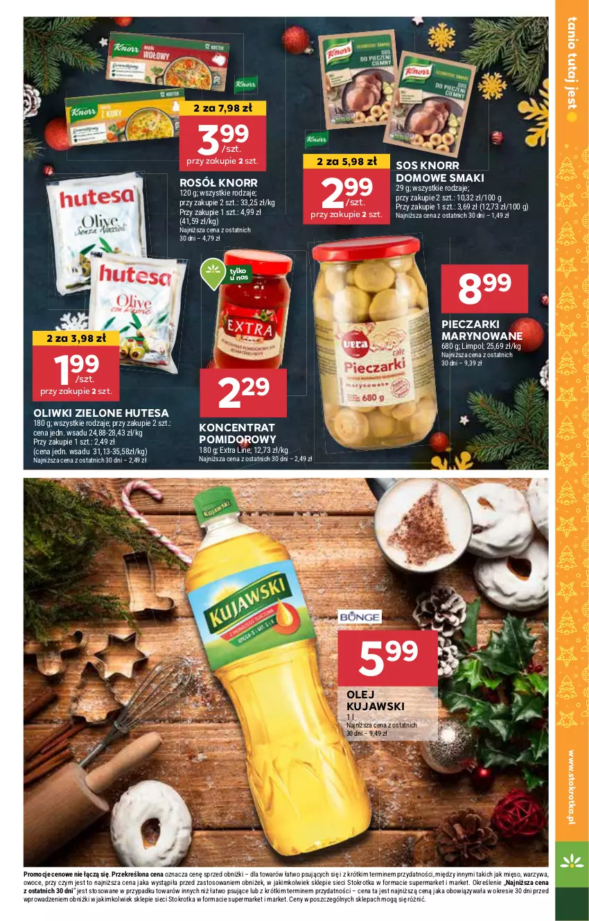 Gazetka promocyjna Stokrotka - Supermarket - ważna 19.12 do 27.12.2024 - strona 25 - produkty: Knorr, Koncentrat pomidorowy, Kujawski, Mięso, Olej, Oliwki, Oliwki zielone, Owoce, Piec, Rosół, Sos, Warzywa