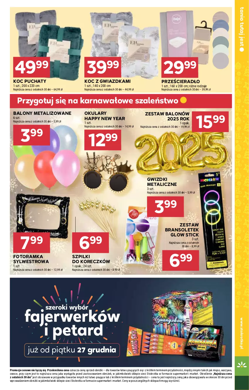 Gazetka promocyjna Stokrotka - Supermarket - ważna 19.12 do 27.12.2024 - strona 35 - produkty: Balony, Koc, Mięso, Owoce, Prześcieradło, Ramka, Szal, Warzywa