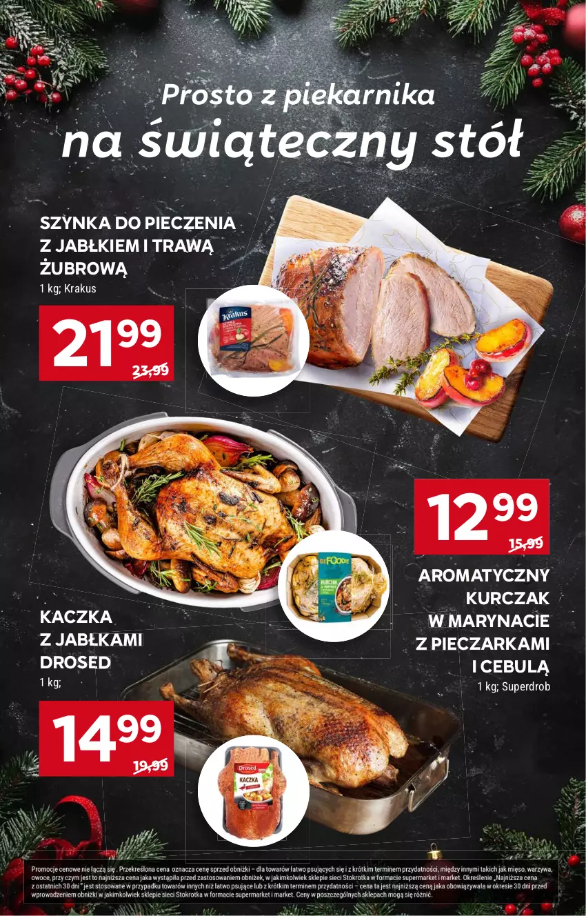 Gazetka promocyjna Stokrotka - Supermarket - ważna 19.12 do 27.12.2024 - strona 39 - produkty: Jabłka, Kaczka, Krakus, Kurczak, Piec, Pieczarka, Szynka