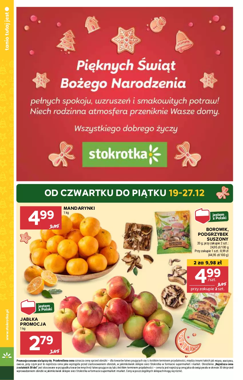 Gazetka promocyjna Stokrotka - Supermarket - ważna 19.12 do 27.12.2024 - strona 6 - produkty: Jabłka, Mandarynki, Mięso, Owoce, Warzywa