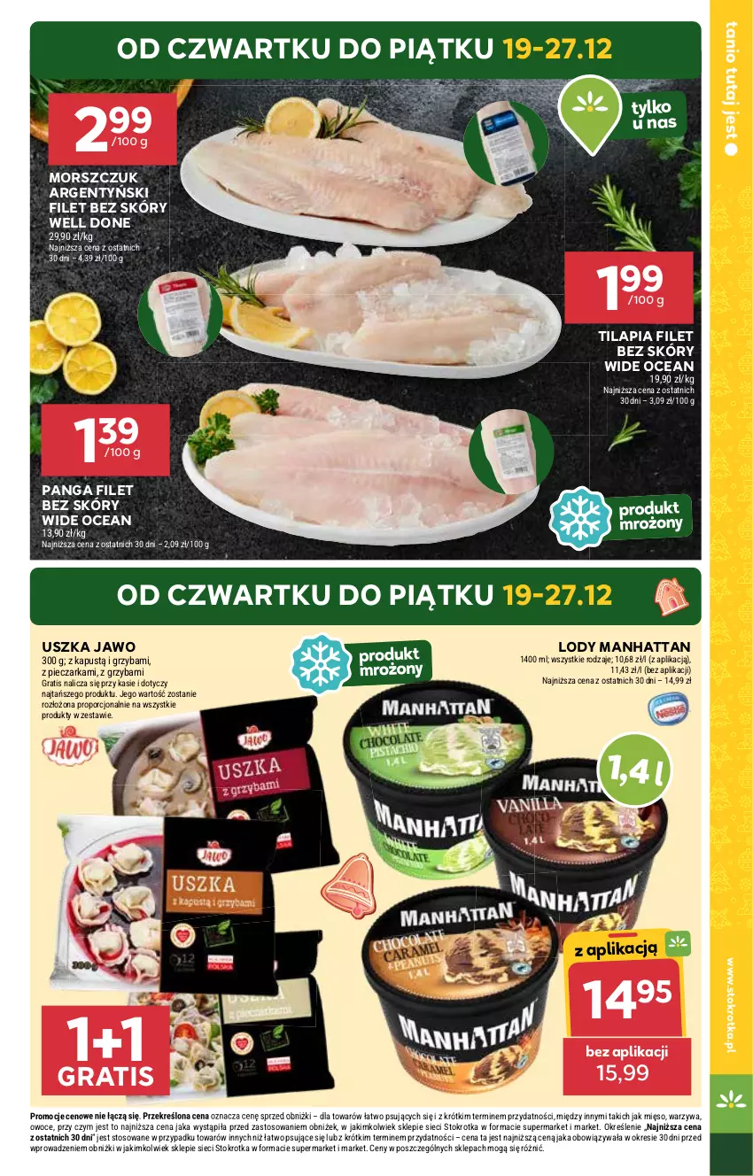 Gazetka promocyjna Stokrotka - Supermarket - ważna 19.12 do 27.12.2024 - strona 9 - produkty: Gra, Kapustą, Lody, Mięso, Owoce, Panga, Piec, Pieczarka, Por, Tilapia, Warzywa