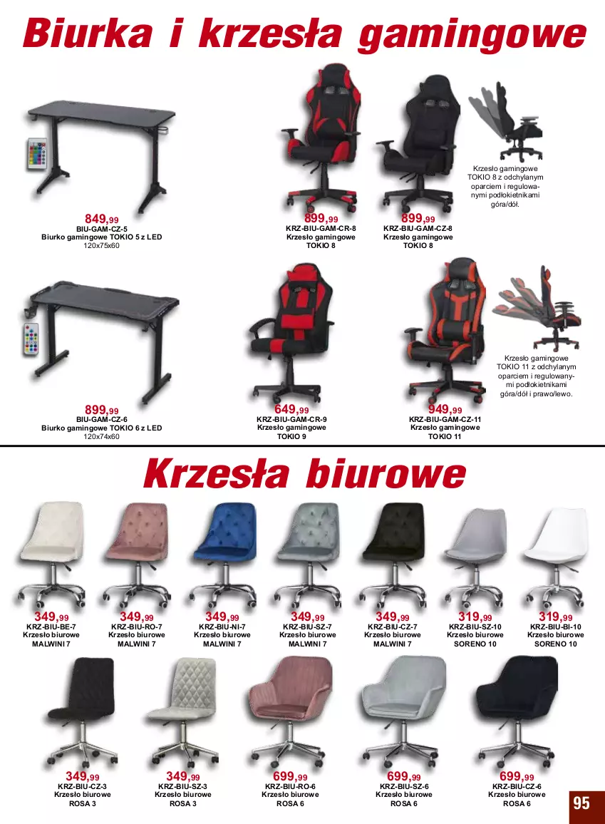 Gazetka promocyjna Bodzio - ważna 01.10 do 31.12.2022 - strona 95 - produkty: Biurka, Biurko, Biuro, Krzesło