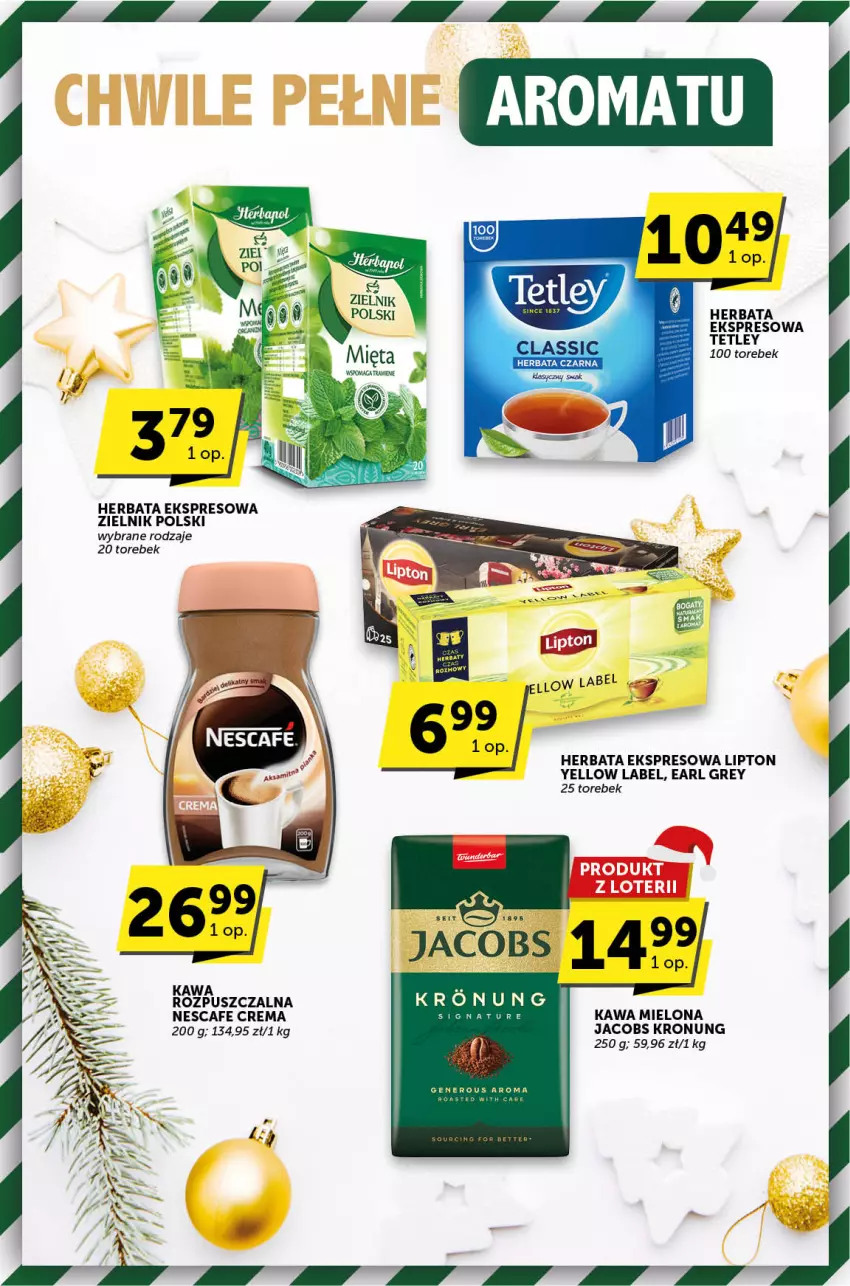 Gazetka promocyjna ABC - ważna 30.11 do 12.12.2023 - strona 15 - produkty: Earl Grey, Herbata, Jacobs, Kawa, Kawa mielona, Lipton, Tetley