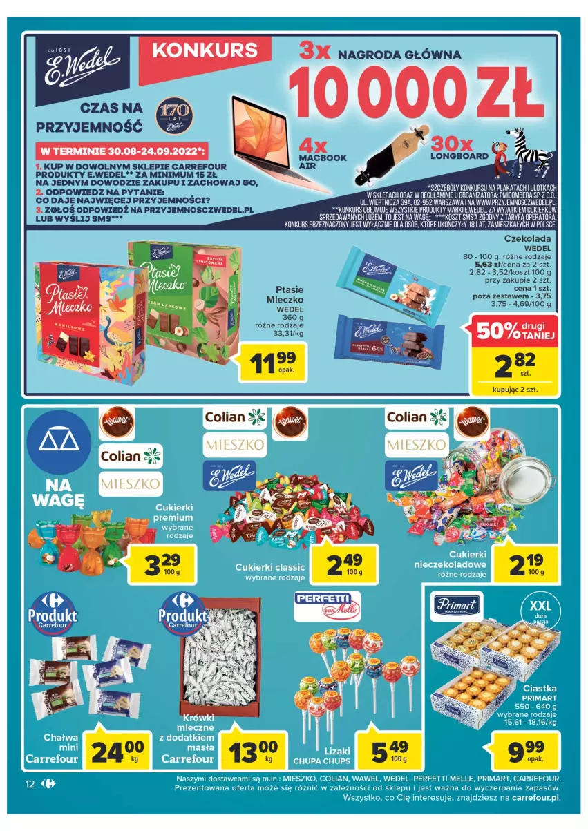 Gazetka promocyjna Carrefour - Gazetka Market - ważna 30.08 do 10.09.2022 - strona 12 - produkty: Cukier, Czekolada, Fa, Kosz, Mleczko