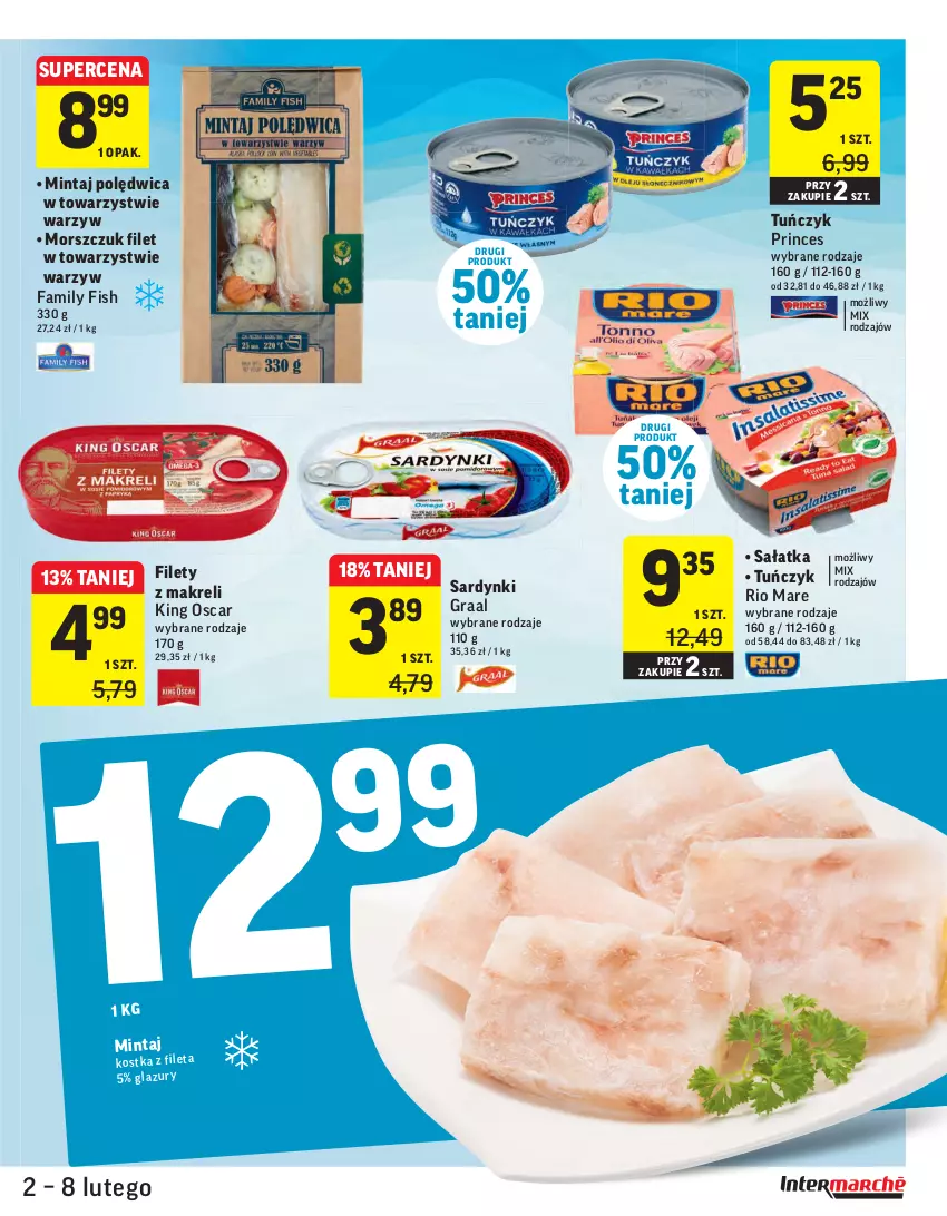 Gazetka promocyjna Intermarche - Świeżo tanio - ważna 02.02 do 09.02.2021 - strona 19 - produkty: Fa, Gra, Graal, Mintaj, Polędwica, Rio Mare, Sałat, Sałatka, Sardynki, Tuńczyk