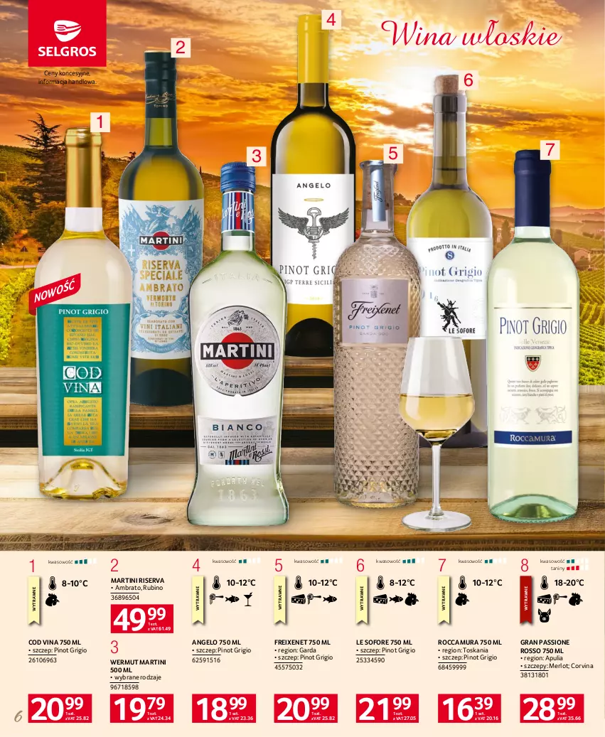 Gazetka promocyjna Selgros - Katalog Wina - ważna 29.06 do 12.07.2023 - strona 6 - produkty: Gra, Martini, Merlot, Pinot Grigio, Rubin, Ser