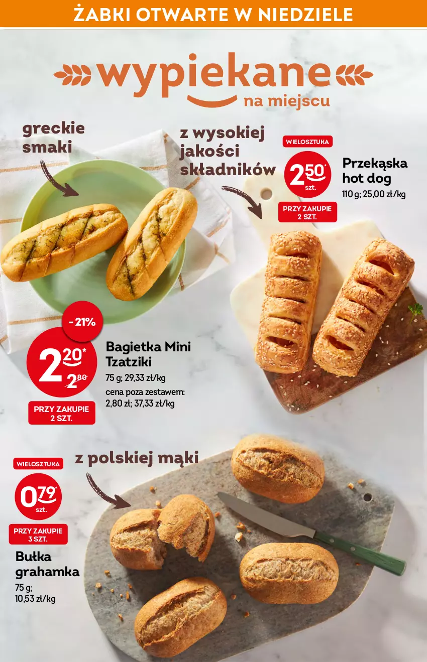 Gazetka promocyjna Żabka - ważna 18.05 do 24.05.2022 - strona 25 - produkty: Bagietka, Bułka, Bułka grahamka, Gra, Hot dog, Sok