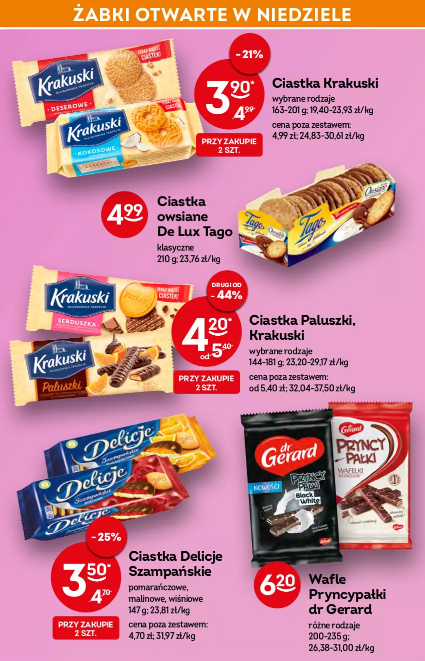 Gazetka promocyjna Żabka - ważna 18.05 do 24.05.2022 - strona 37 - produkty: Ciastka, Delicje, Dr Gerard, Krakus, Krakuski, Tago, Wafle