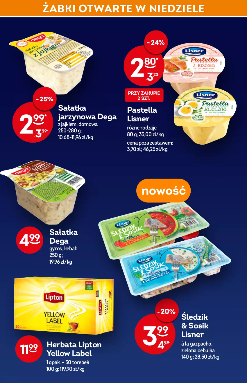 Gazetka promocyjna Żabka - ważna 18.05 do 24.05.2022 - strona 43 - produkty: Dega, Gyros, Herbata, Kebab, Lipton, Lisner, Pastella, Sałat, Sałatka, Sos