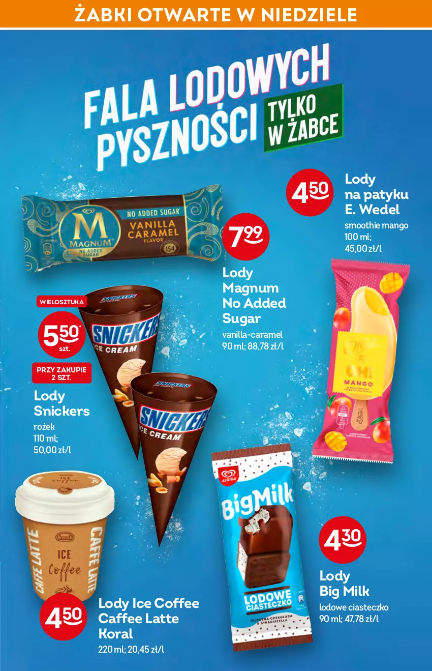 Gazetka promocyjna Żabka - ważna 18.05 do 24.05.2022 - strona 5 - produkty: Big Milk, E. Wedel, Lody, Mango, Smoothie, Snickers