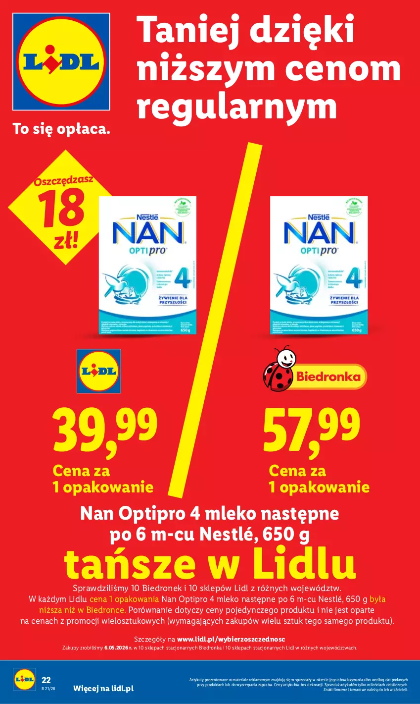 Gazetka promocyjna Lidl - Gazetka ważna od 18.05 do 20.05 - ważna 18.05 do 20.05.2026 - strona 22 - produkty: Dron, Mleko, NAN Optipro, Nestlé, O nas, Por
