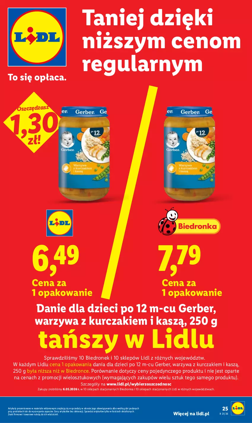 Gazetka promocyjna Lidl - Gazetka ważna od 18.05 do 20.05 - ważna 18.05 do 20.05.2026 - strona 25 - produkty: Danie dla dzieci, Dron, Dzieci, Gerber, Kurczak, Por, Warzywa