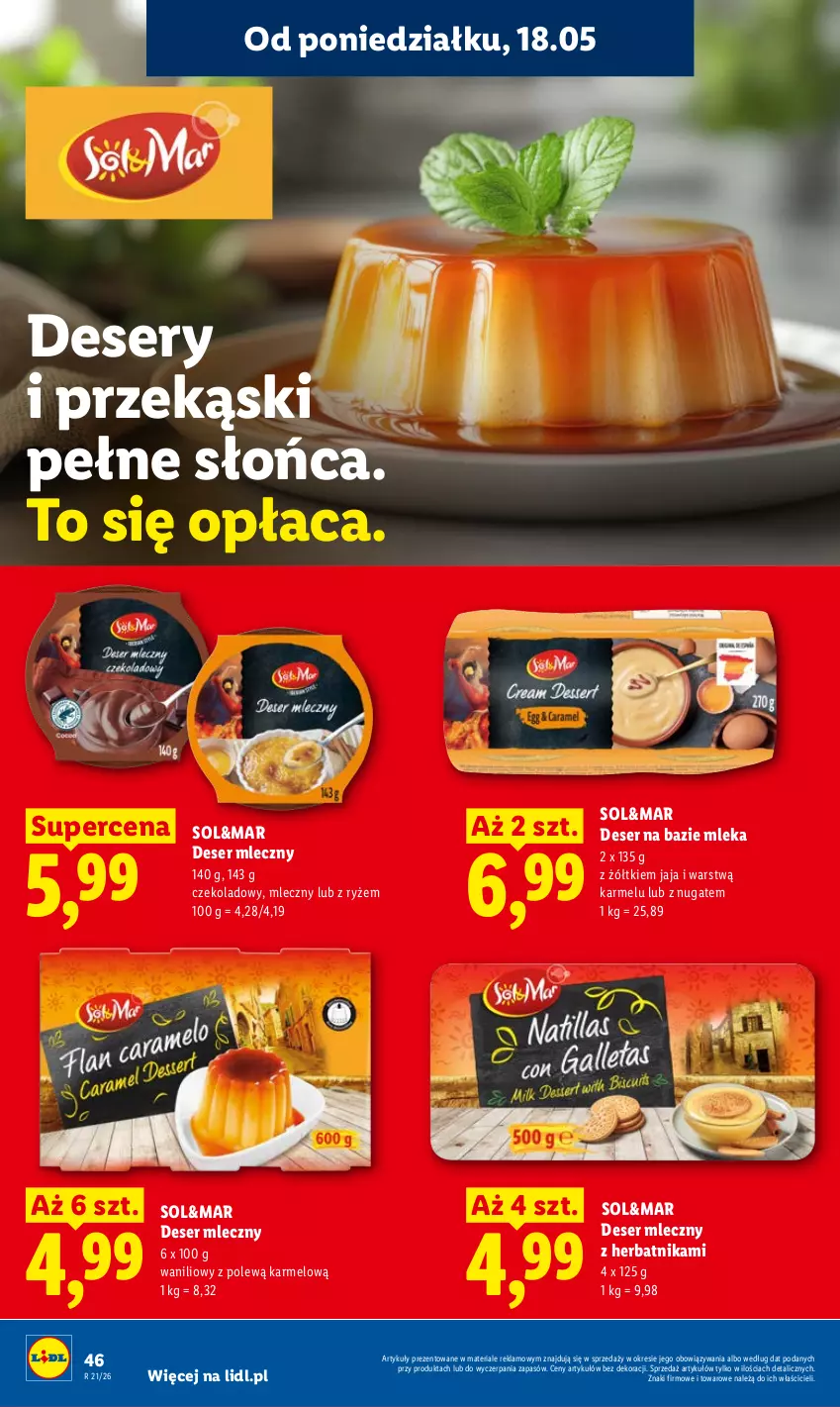 Gazetka promocyjna Lidl - Gazetka ważna od 18.05 do 20.05 - ważna 18.05 do 20.05.2026 - strona 46 - produkty: Deser, Deser mleczny, Jaja, Ryż, Ser